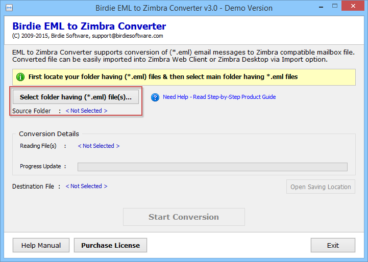 EML files to Zimbra conversion 3.0 full